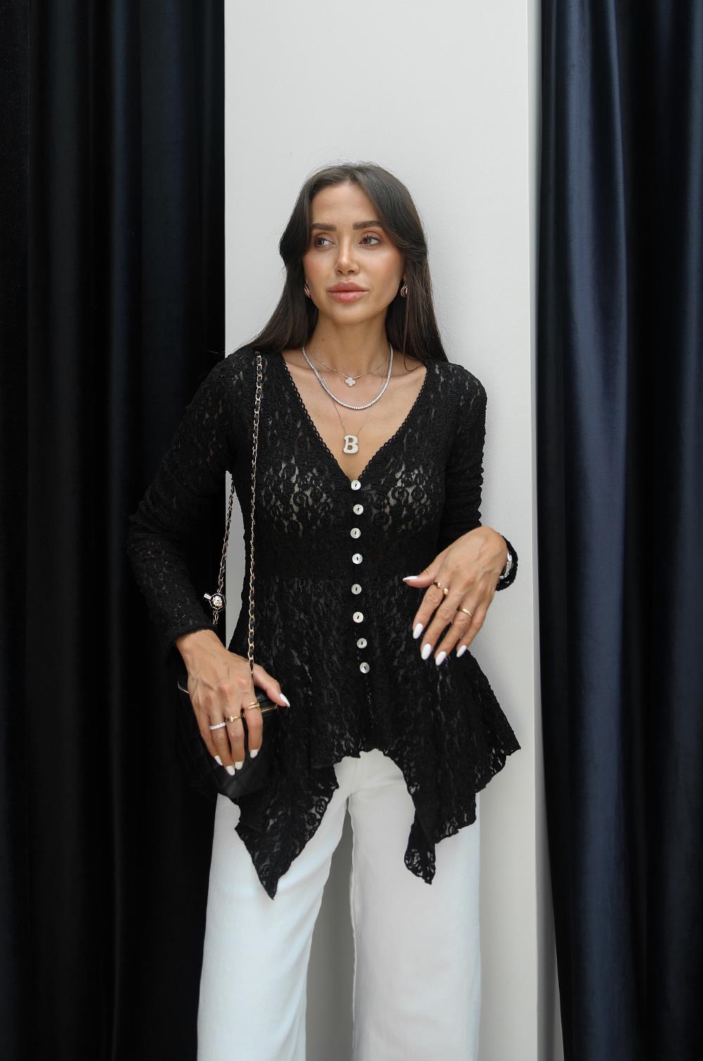 SIYAH PEPLUM DANTEL HIRKA