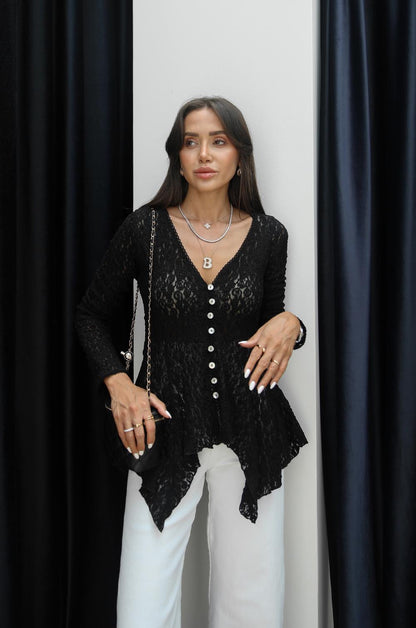 SIYAH PEPLUM DANTEL HIRKA