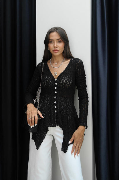 SIYAH PEPLUM DANTEL HIRKA