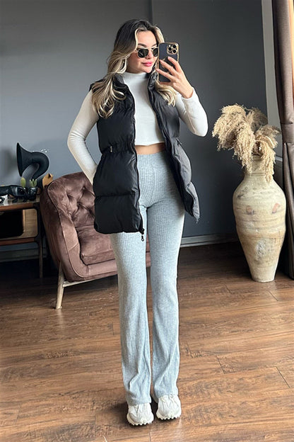 Siyah puffer şişme yelek