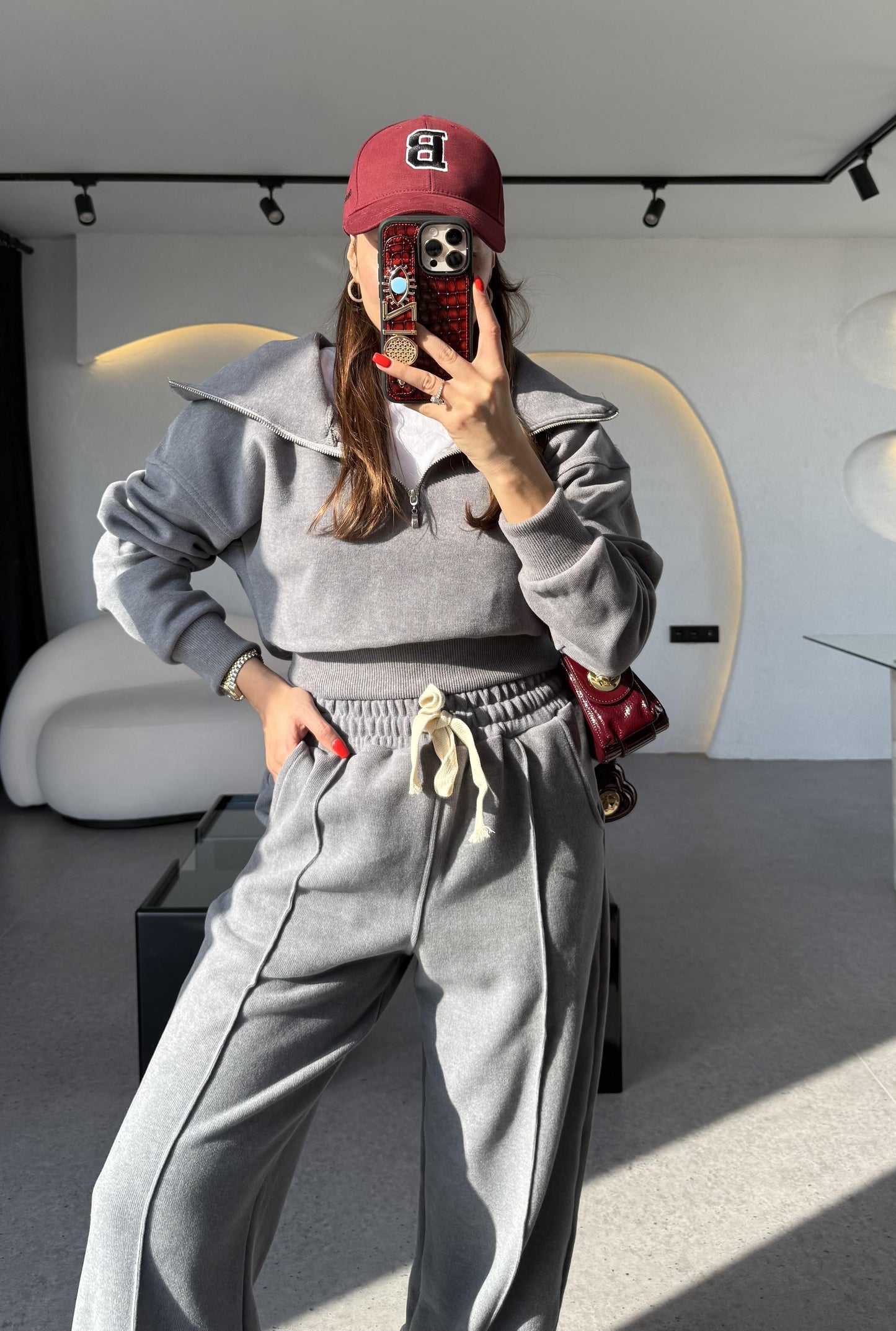 Soelle Füme Selanik Kumaş Üçlü Takım