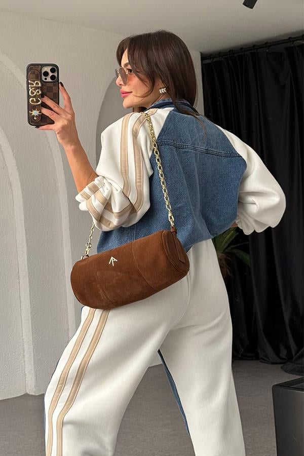 Soire Denim Geçişli Beyaz Takım