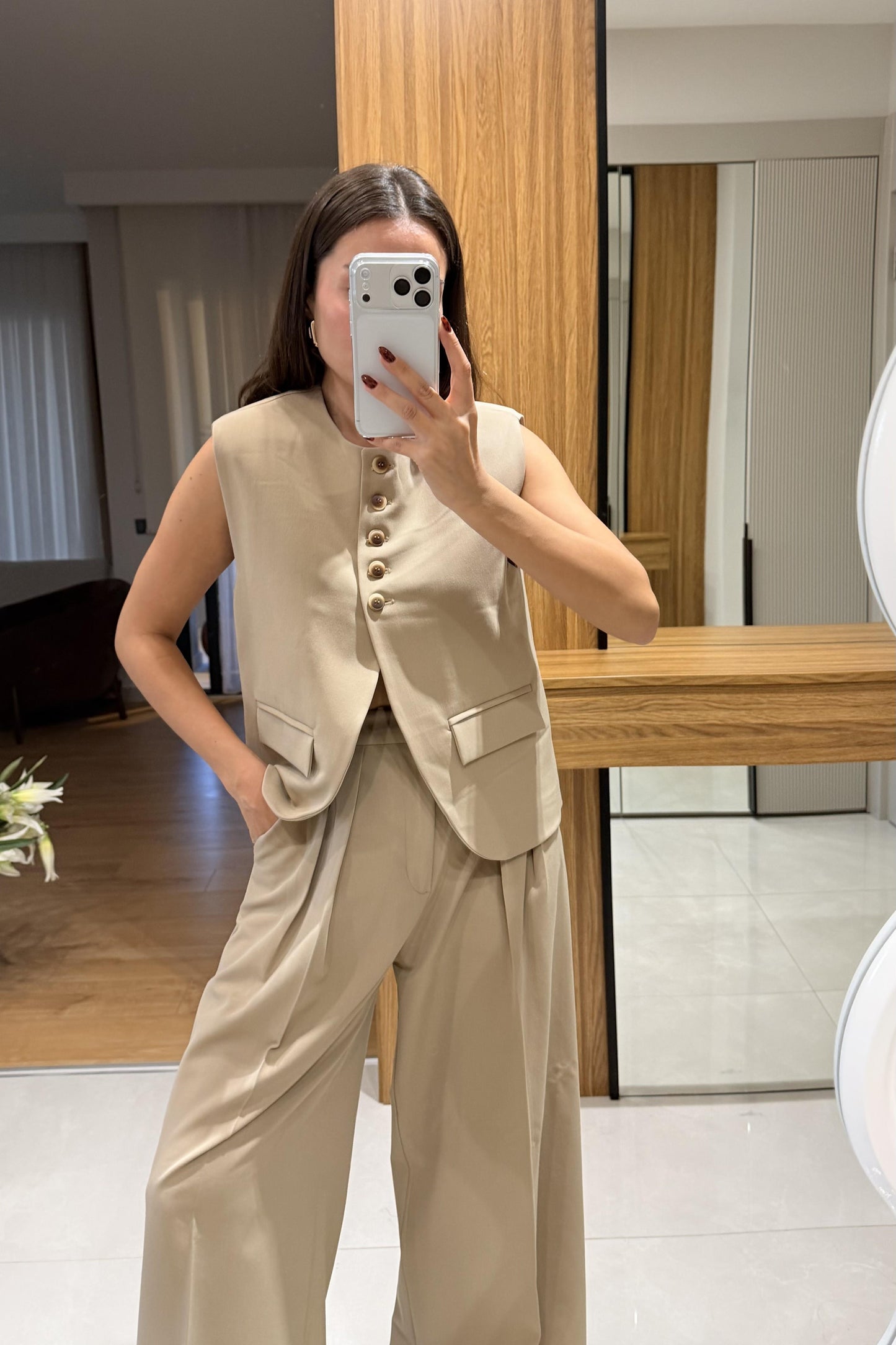 Spear Camel Yelek Pantolon Takım