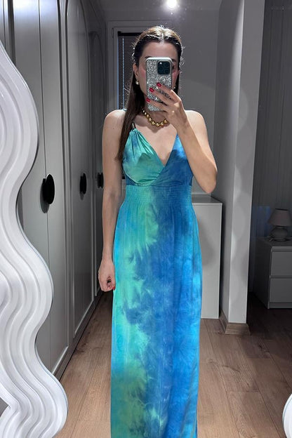 Suma Batik Desenli Kruvaze Elbise