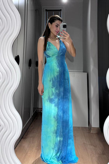 Suma Batik Desenli Kruvaze Elbise