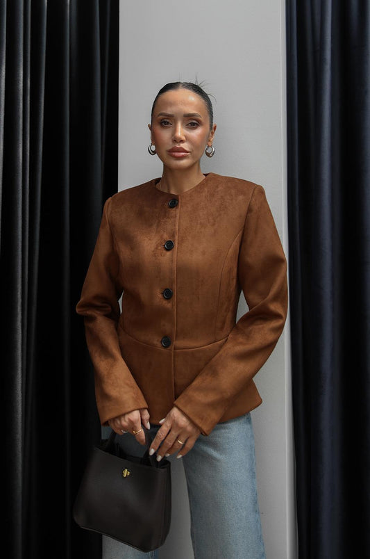 TABA PEPLUM KESIMLI SÜET CEKET