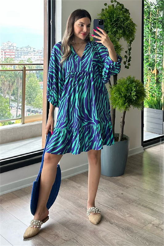 Tina yeşil geçişli çan elbise