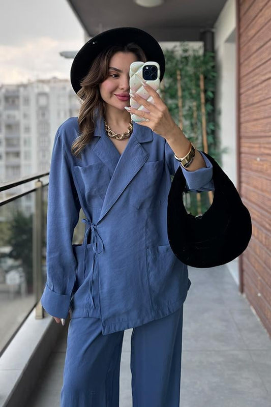 Today Tensel Bağlamalı Takım - İndigo