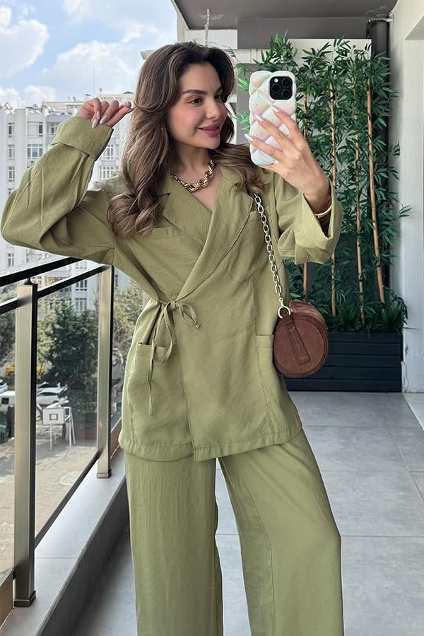 Today Tensel Bağlamalı Takım - Yağ Yeşil