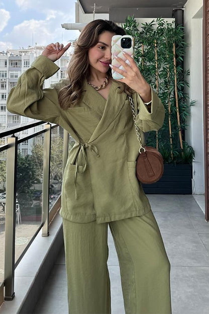 Today Tensel Bağlamalı Takım - Yağ Yeşil