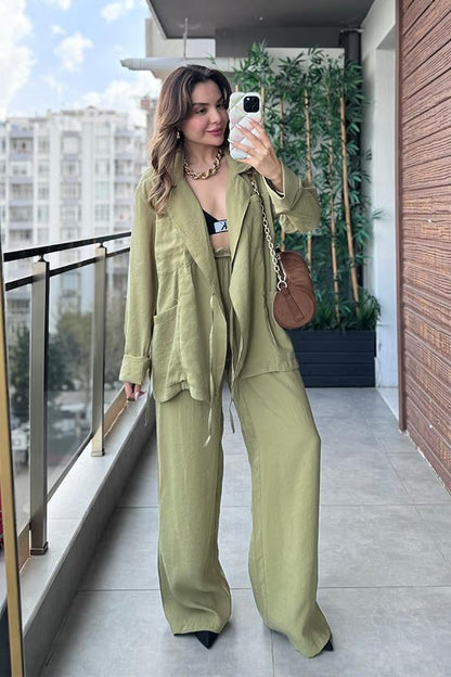 Today Tensel Bağlamalı Takım - Yağ Yeşil