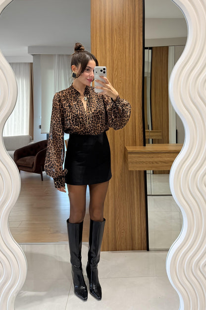 Toget Siyah Süet Etek Blazer Takım