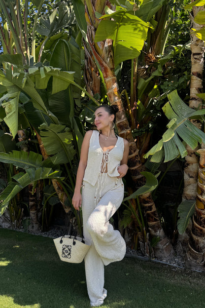 Tristan Bürümcük Boncuk Bağlamalı Takım