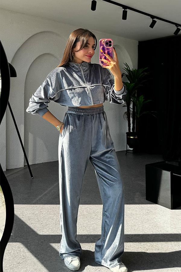 Valenzuela Gri Kadife Takım