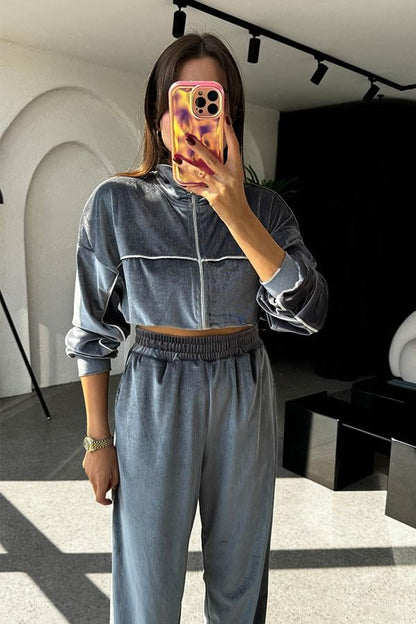 Valenzuela Gri Kadife Takım