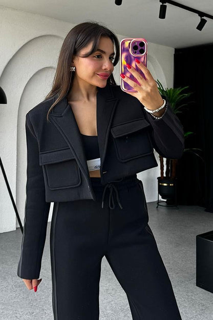 Vance 3 iplik Siyah Şeritli Takım