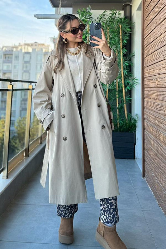 Vanity Kemerli Taş Rengi Trençkot