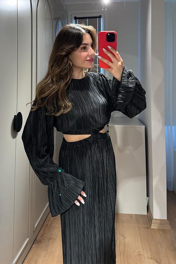 Vanni Kırinkıl Bel Dekolteli Elbise- Siyah