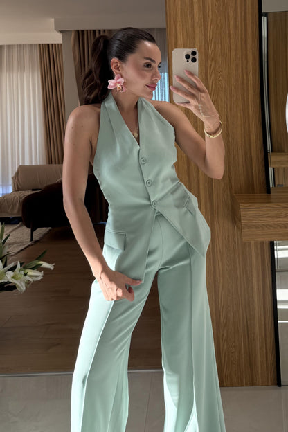 Velora Mint Premium Yelekli Takım