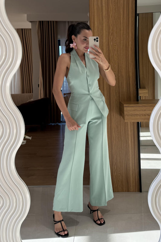 Velora Mint Premium Yelekli Takım