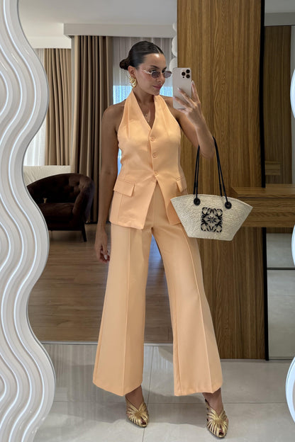 Velora Turuncu Premium Yelekli Takım