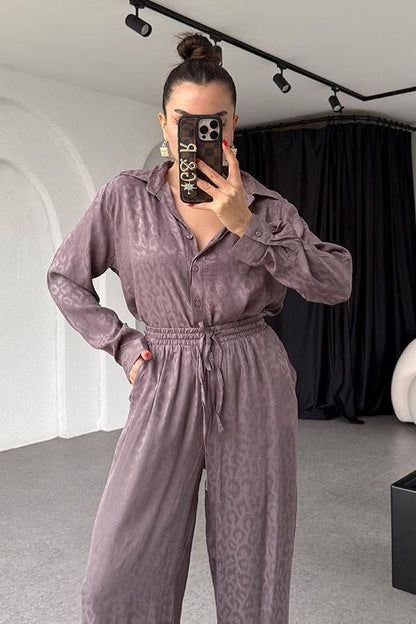 Ventura Gül Kurusu Saten Dokulu Takım