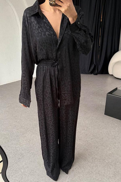 Ventura Siyah Saten Dokulu Takım