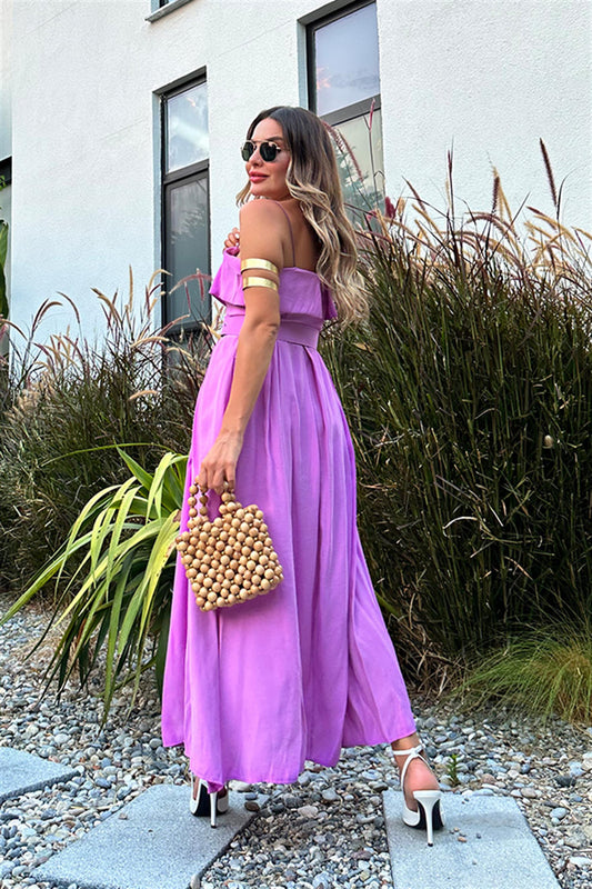 Vest pembe kemerli poplin premium elbise