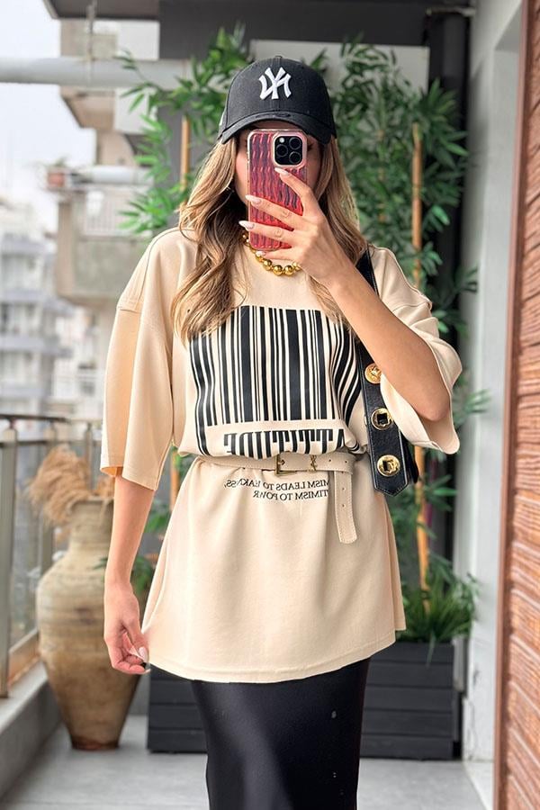 Vıbes Saten Etekli İkili Takım - Krem