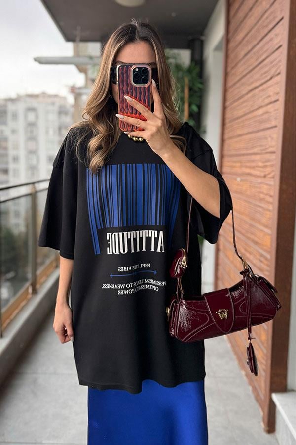 Vıbes Saten Etekli İkili Takım - Saks Mavi