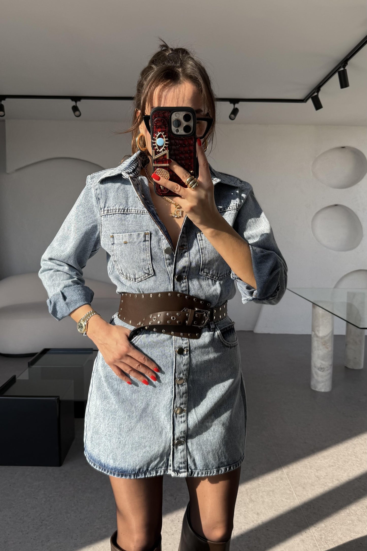 Victoria Lightblue Mini Jean Elbise