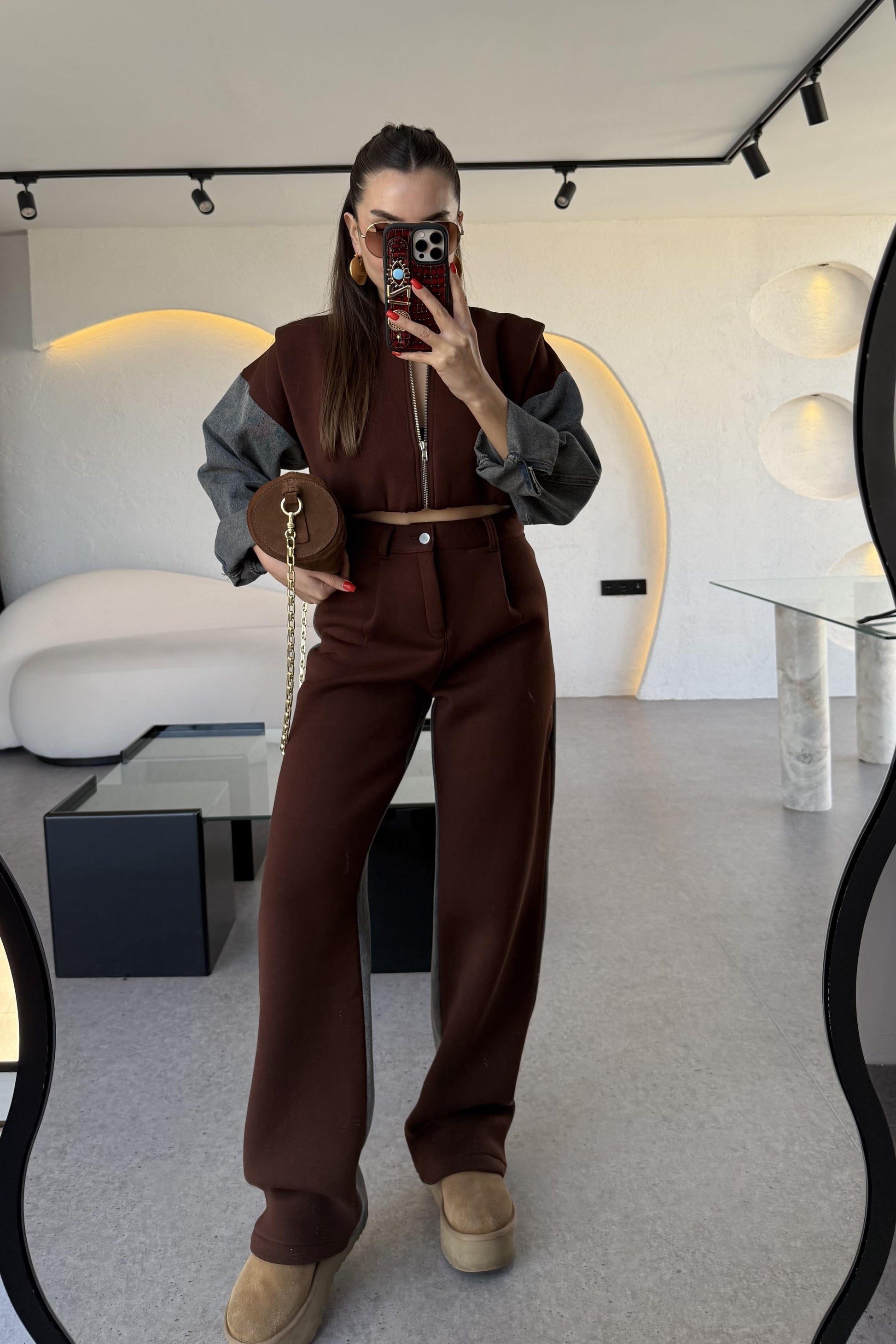 Vierce Kot Karışımlı Acı Kahve Şardonlu Takım