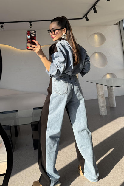 Vierce Kot Karışımlı Siyah Şardonlu Takım