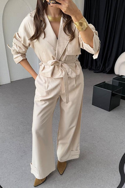 Virgie Tensel Parlak Krem Takım