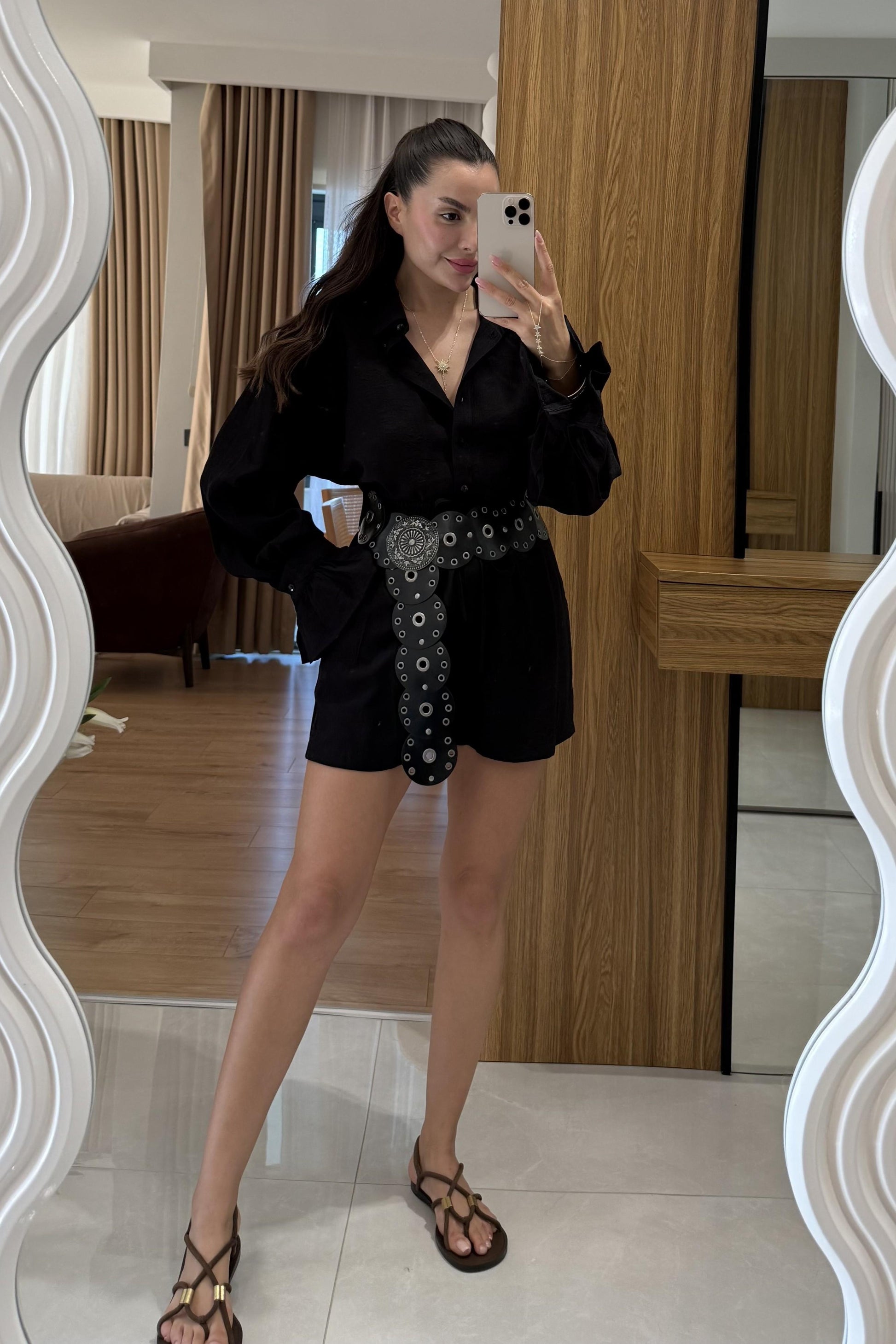 Vitoria Siyah İspanyol Kol Şortlu Takım