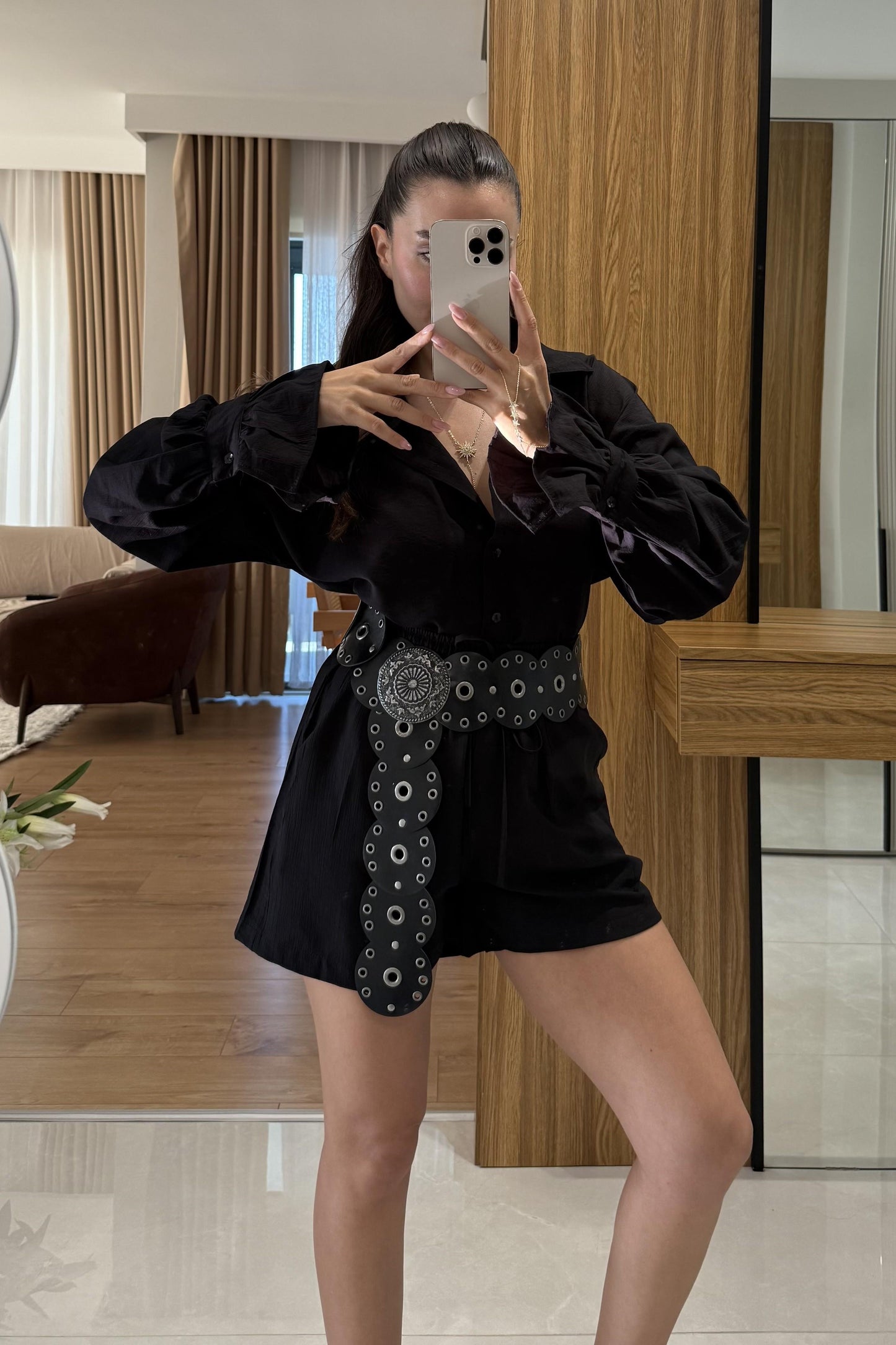 Vitoria Siyah İspanyol Kol Şortlu Takım