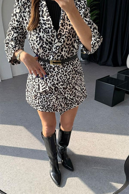 Voca Leopar Blazer Ceket