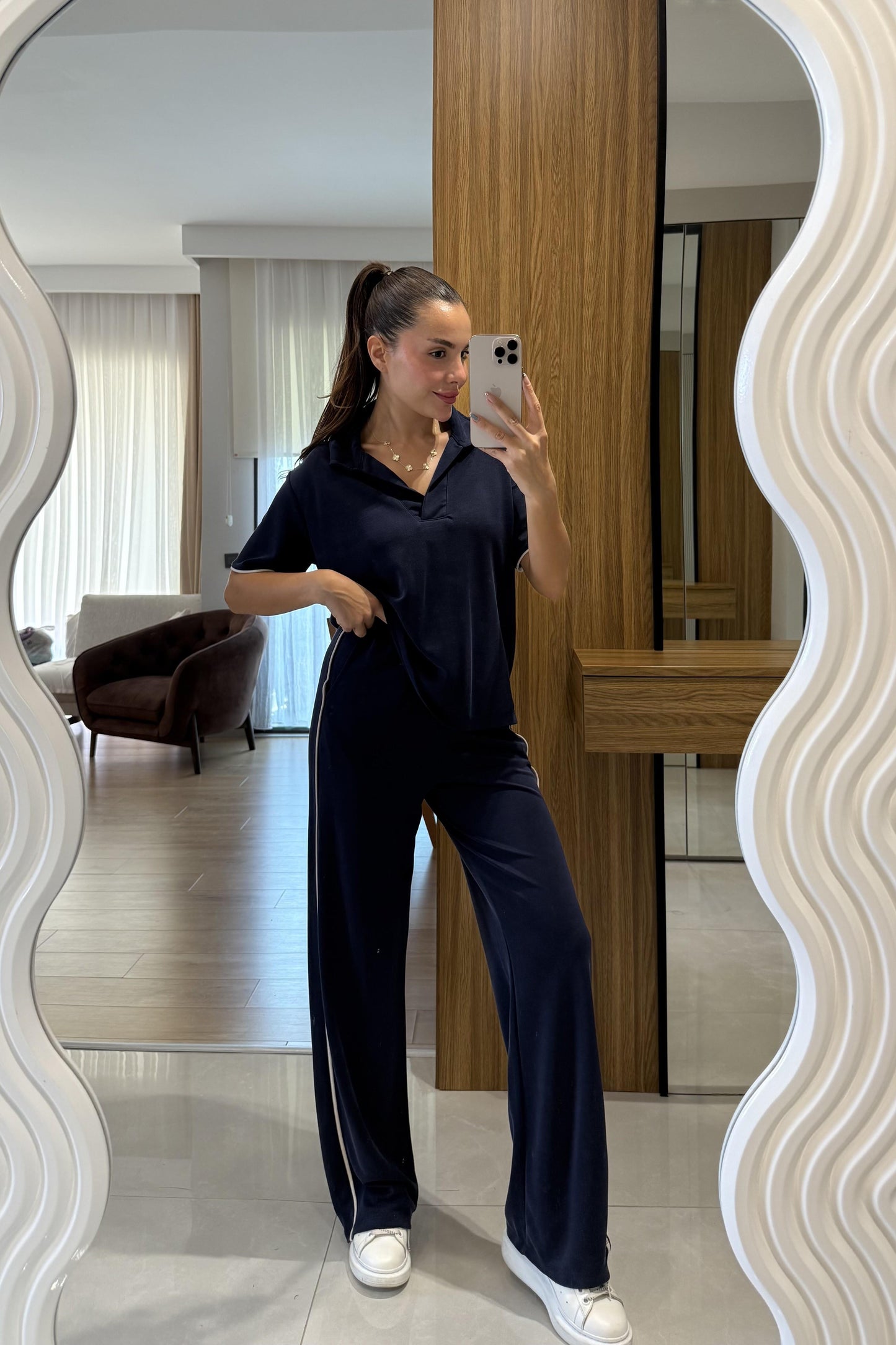 Wans Lacivert Biyeli Pike Modal Takım