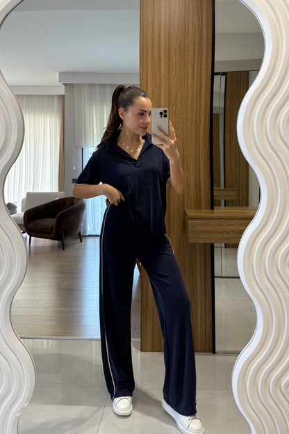 Wans Lacivert Biyeli Pike Modal Takım