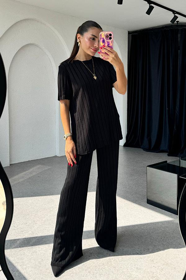 Warrior Fitilli Siyah İkili Takım