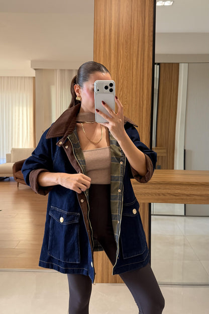 Weston Ekose Astarlı Denim Ceket