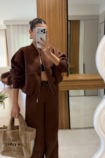 Wogie Kahve Üç İplik Şardonlu Takım