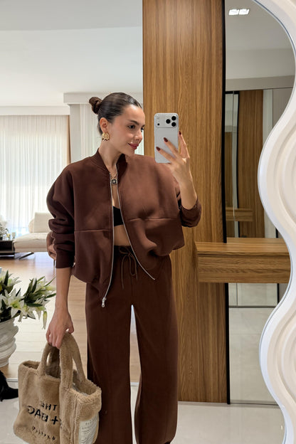 Wogie Kahve Üç İplik Şardonlu Takım