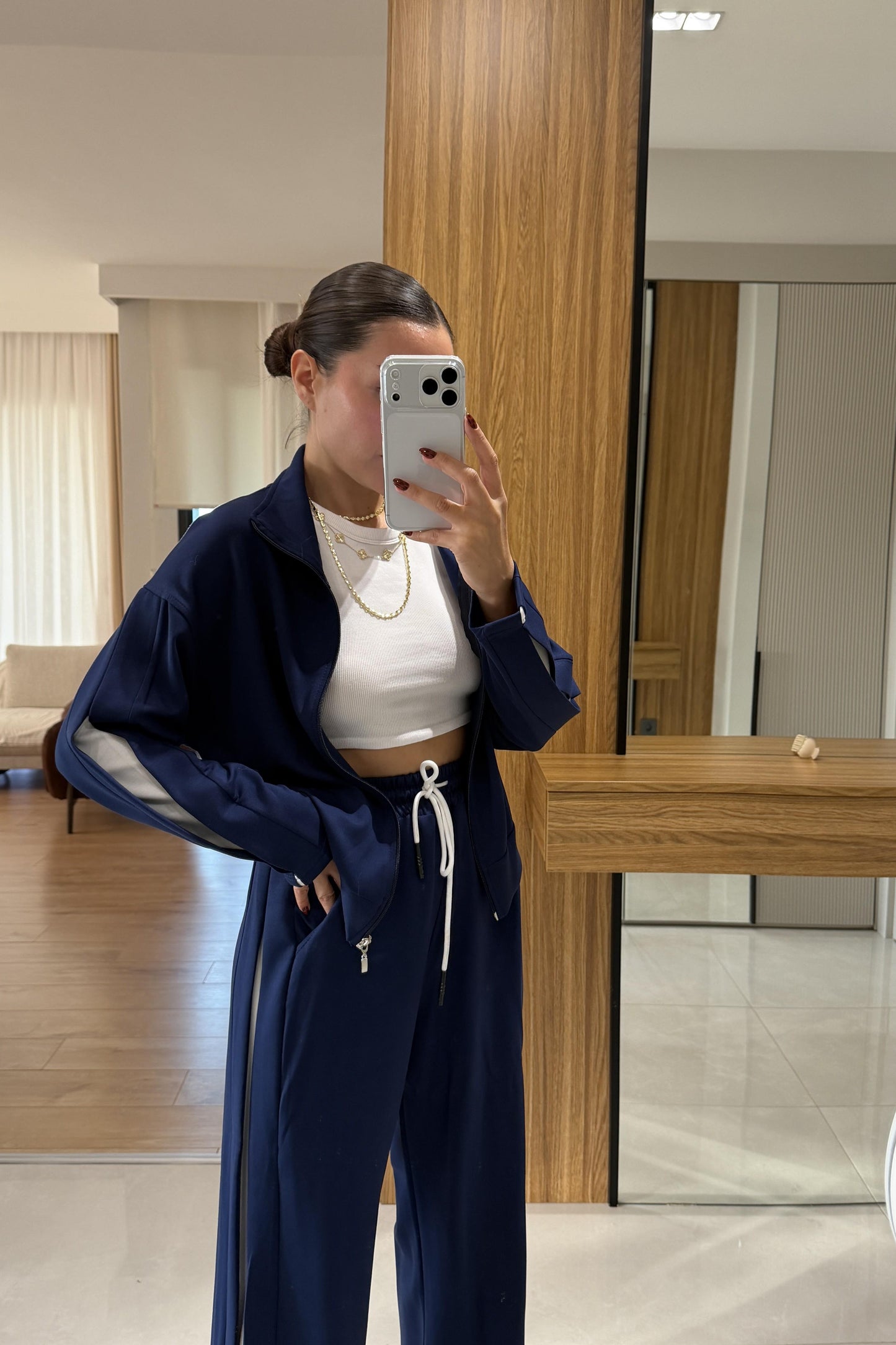 Yamore Lacivert Kenar Detaylı Modal Takım