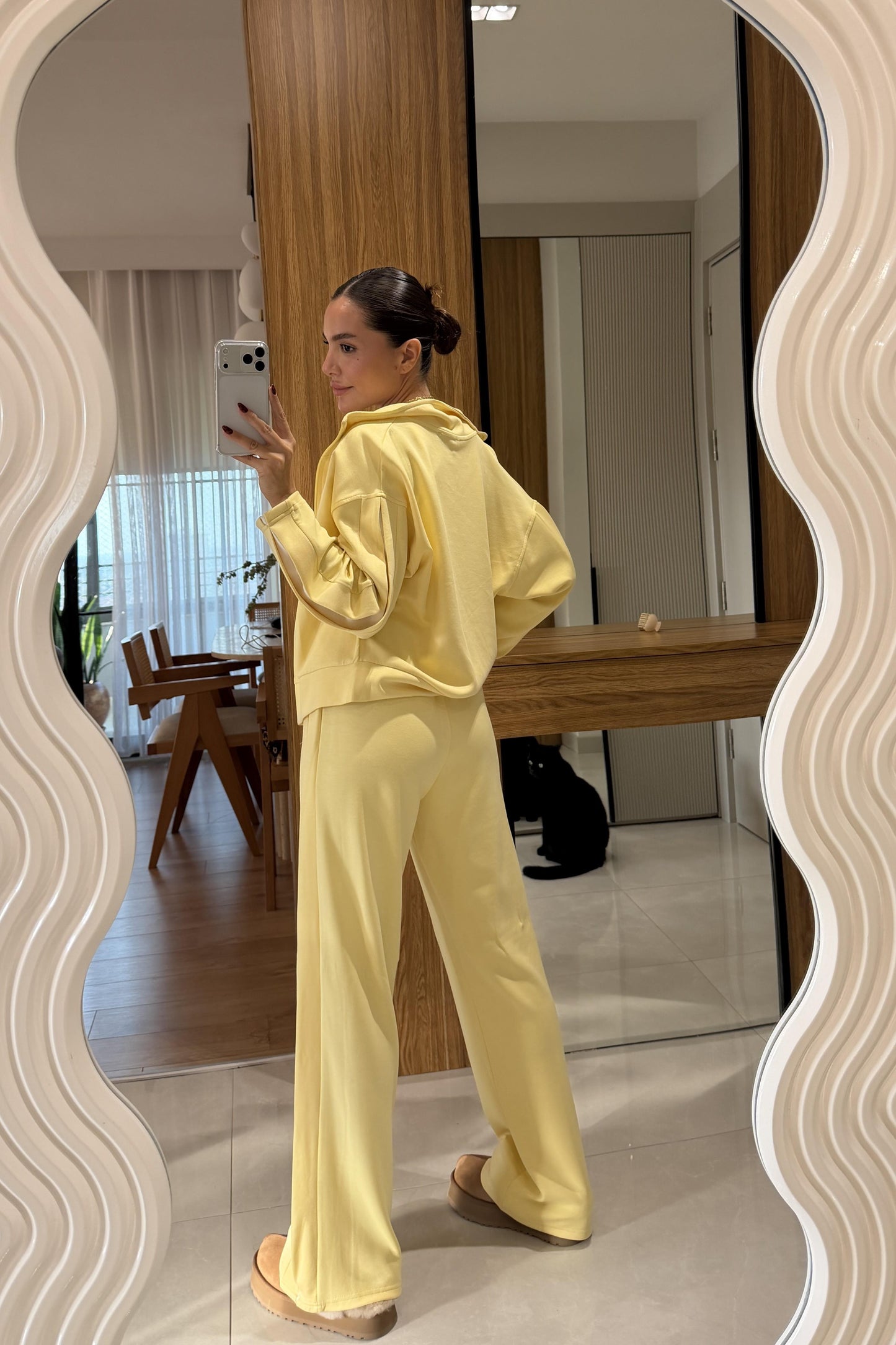 Yamore Sarı Kenar Detaylı Modal Takım