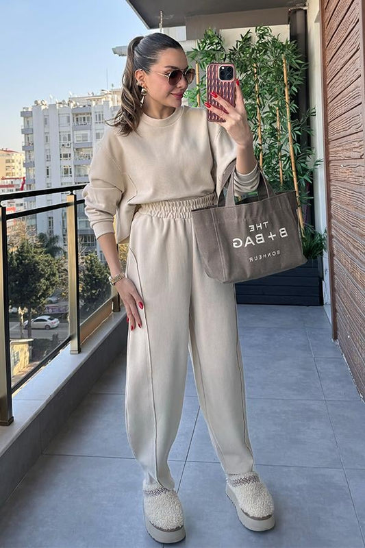 Yuna Fitilli Krem Takım