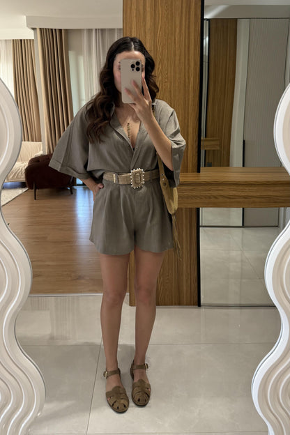 Zavina Vizon Kemerli Ham Keten Takım